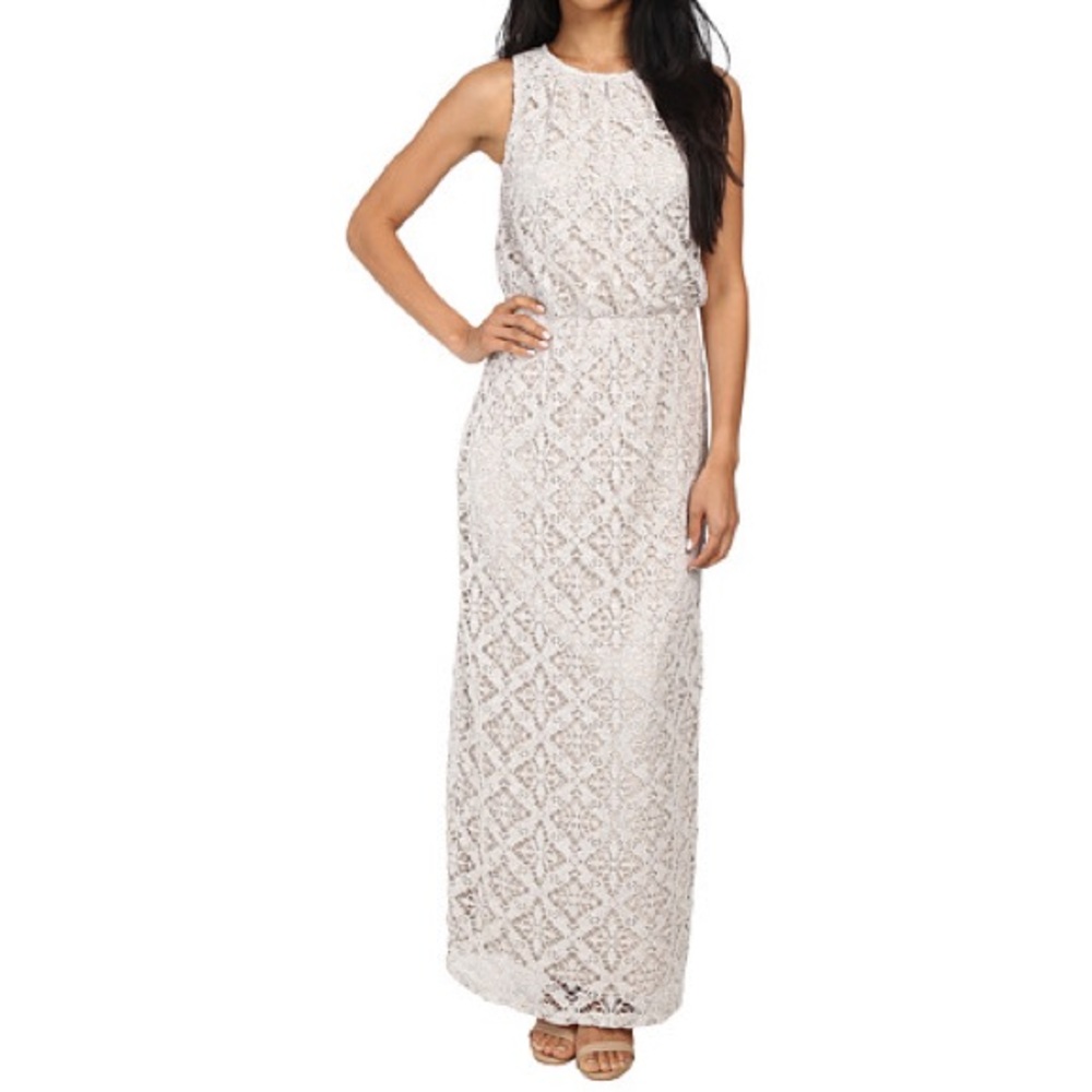 🆕 London Times | Crochet Blouson Maxi Dress